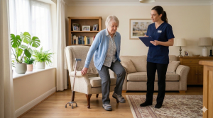 Ejercicio de equilibrio para prevenir caídas en adultos mayores
