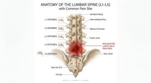 Anatomía de la columna lumbar y vértebras L1 L5