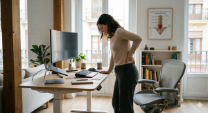 Persona sujetándose la zona baja de la espalda con dolor
